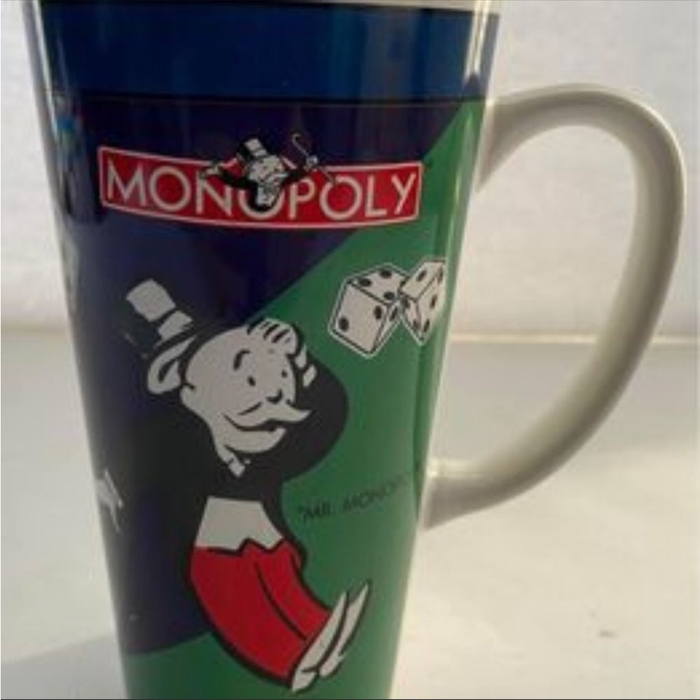 Vintage collectible Monopoly Hasbro Tall 6” cup 1999 16 oz